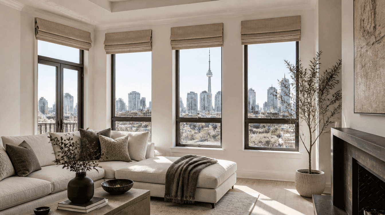 Roman Shades in Toronto: A Complete Buyer’s Guide to Fabrics, Fold Styles, Lining, and Cordless Controls